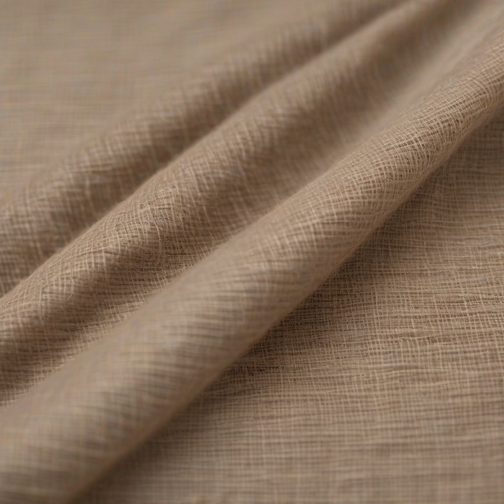 Close-up of organic linen fabric texture